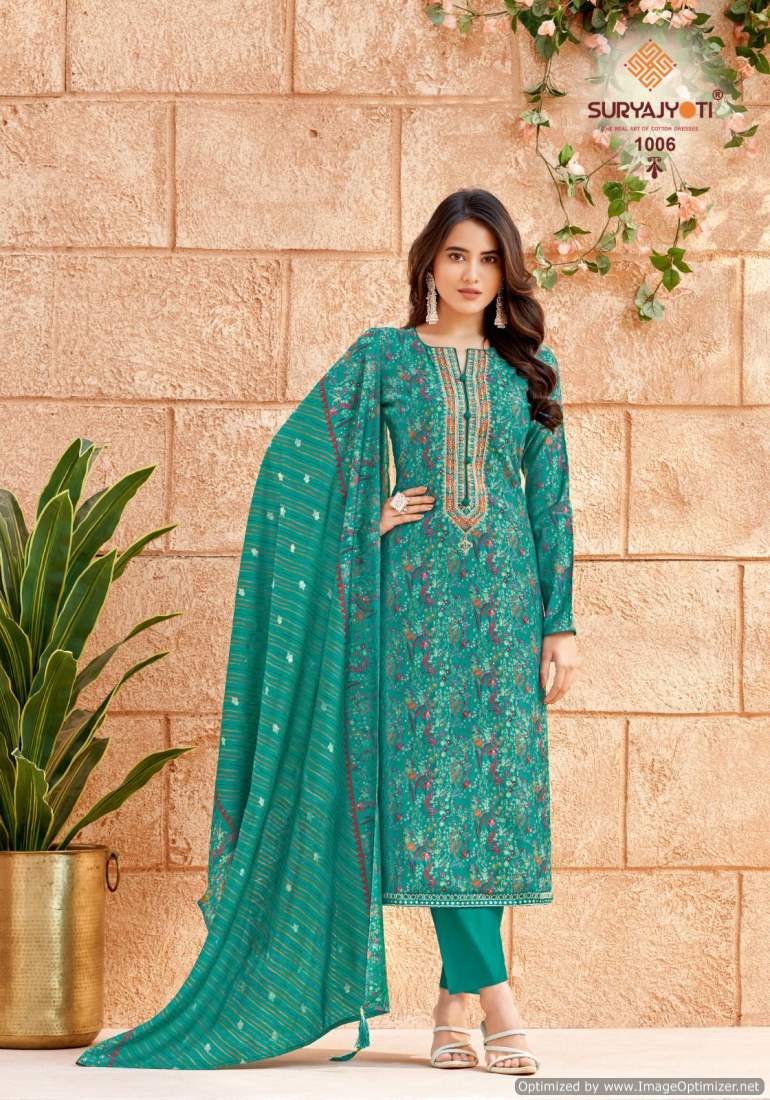 Priyanka Vol 1 By Suryajyoti Embroidery Work Printed Dress Material Wholesale Market In Surat
